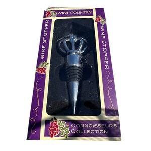 Wine Country Connoisseur's Collection Silver Crown Wine Stopper NIB
